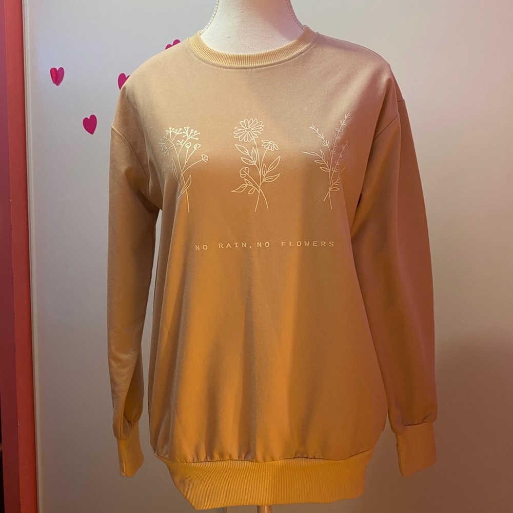 Shein Oversized XS Flower Graphic Sweater